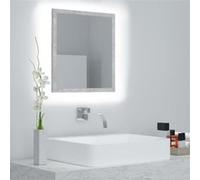 vidaXL Miroir à LED de salle de bain Gris béton 40x8,5x37 cm Aggloméré