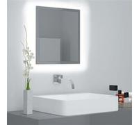 vidaXL Badkamerspiegel LED 40x8,5x37 cm acryl hoogglans grijs804915 Gris G