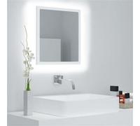 Vidaxl Miroir À Led De Salle De Bain Blanc 40x8,5x37 Cm Aggloméré
