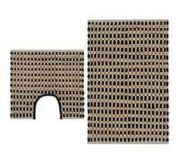 vidaXL Badmattenset handgeweven jute en stof naturel en zwart133220 Noir G