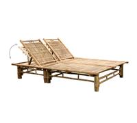 vidaXL Bain de soleil 2 personnes avec coussins en bambou
