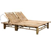 vidaXL Bain de soleil 2 personnes avec coussins en bambou