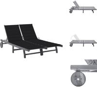 vidaXL Bain de soleil 2 personnes avec support Gris Acacia Bois massif - Bains de soleil