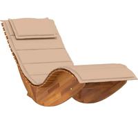 vidaXL Bain de soleil à bascule avec support en bois massif d'acacia