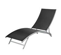 vidaXL Bain de soleil acier et textilène noir