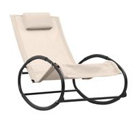 vidaXL Bain de soleil avec coussin acier et textilène crème