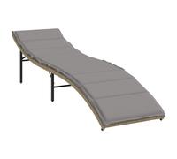 vidaXL Bain de soleil avec coussins beige 55x199x50 cm Poly rotin