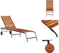 vidaXL Bain de soleil avec pieds en acier bois massif acacia - Bains de soleil