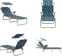 vidaXL Bain de soleil avec protection solaire Acier Feuille - Bain de soleil - Bain de soleil Avec Toit - Bain de soleil Avec Toit