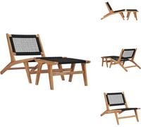 vidaXL Bain de soleil avec repose-pieds en teck massif et corde - Bains de soleil