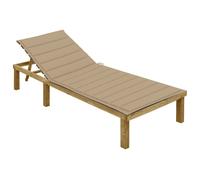 vidaXL Bain de soleil avec revêtement beige Bois de pin imprégné