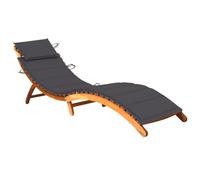 Chaise longue de jardin avec coussin Bois d acacia solide