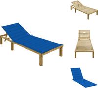 vidaXL Bain de soleil avec support bleu roi Bois de pin imprégné - Bains de soleil