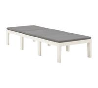 vidaXL Bain de soleil avec support plastique blanc