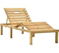 vidaXL Bain de soleil avec support rouge Bois de pin imprégné