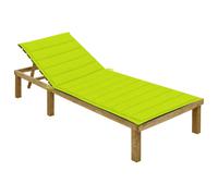 vidaXL Bain de soleil avec support vert clair Bois de pin imprégné
