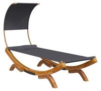vidaXL Bain de soleil avec toit 100x200x126 cm Bois courbé massif Anthracite