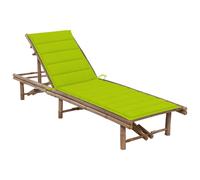 vidaXL Bain de soleil de jardin avec support en bambou