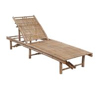 vidaXL Bain de soleil de jardin avec support en bambou