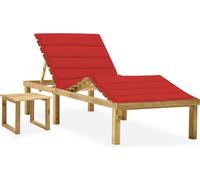 vidaXL Bain de soleil de jardin avec table et support Pin imprégné