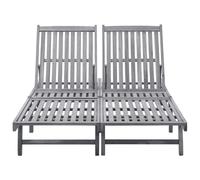 vidaXL Bain de soleil double en bois massif d'acacia