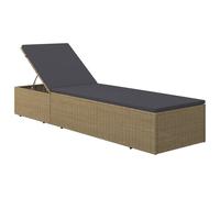 vidaXL Bain de soleil en poly rotin brun et gris foncé