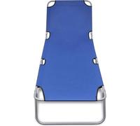 Chaise longue en acier H. 27 cm gris L. 189 cm pliable