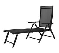 vidaXL Bain de soleil pliable aluminium noir