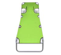 vidaXL Bain de soleil pliable avec appui-tête réglable Vert pomme