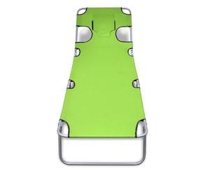 vidaXL Bain de soleil pliable avec appui-tête réglable Vert pomme