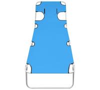 vidaXL Bain de soleil pliable avec coussin Acier bleu turquoise