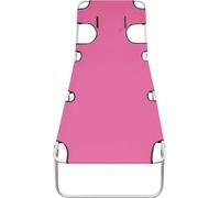 vidaXL Bain de soleil pliable avec coussin Acier Magento Rose