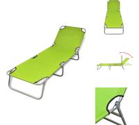 vidaXL Bain de soleil pliable avec dossier réglable Vert pomme - Bains de soleil
