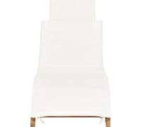 vidaXL Bain de soleil pliable avec revêtement blanc crème en teck massif