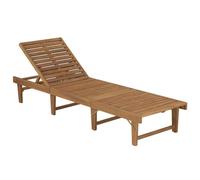 vidaXL Bain de soleil pliable – Acacia massif – avec support