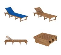 vidaXL Bain de soleil pliable avec support Acacia massif - Bain de soleil - Bain de soleil en bois - Bain de soleil en bois