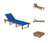vidaXL Bain de soleil pliable avec support Acacia massif - Bains de soleil