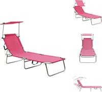 vidaXL Bain de soleil pliable avec toit Acier Magento Rose - Bains de soleil