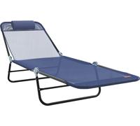 vidaXL Bain de soleil pliable bleu marine 182 x 55 x 85,5 cm Textilène
