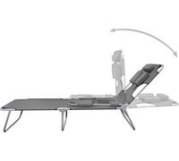 vidaXL Bain de soleil pliable Coussin d'assise Dossier réglable Gris