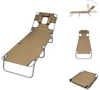 vidaXL Bain de soleil pliable Coussin d'assise Dossier réglable Taupe - Bains de soleil
