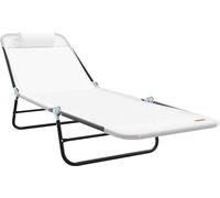 vidaXL Bain de soleil pliable Crème 182 x 55 x 85,5 cm Textilène