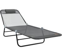 vidaXL Bain de soleil pliable Gris 182 x 55 x 85,5 cm Textilène
