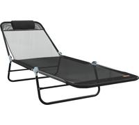 vidaXL Bain de soleil pliable noir 182 x 55 x 85,5 cm Textilène