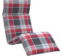 vidaXL Bain de soleil pliable rouge à carreaux 175x54x8,5 cm tissu Oxford