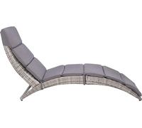 vidaXL Bain de soleil Poly rotin 159 x 57 x 76 cm Gris