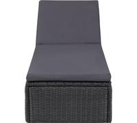 vidaXL Bain de soleil Poly rotin noir et gris foncé
