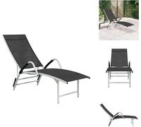vidaXL Bain de soleil Textilène et aluminium noir - Bains de soleil