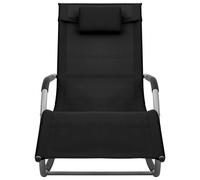 vidaXL Bain de soleil Textilène noir et gris