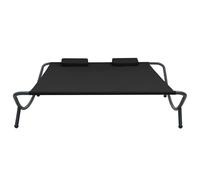 vidaXL Bain de soleil tissu noir